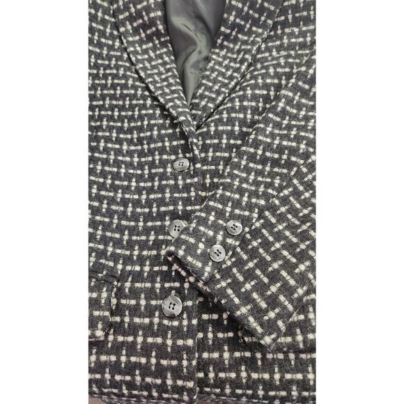 InWear Italian Wool Blend Black White Single Breasted Classic Blazer Size Medium - Picture 5 of 7